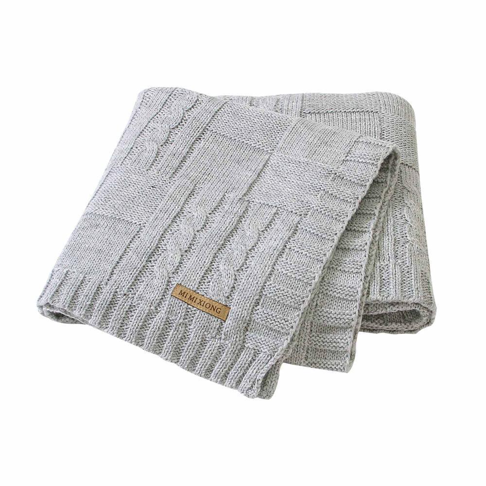 Organic Cotton Knitted Baby Blanket - Multiple Colors