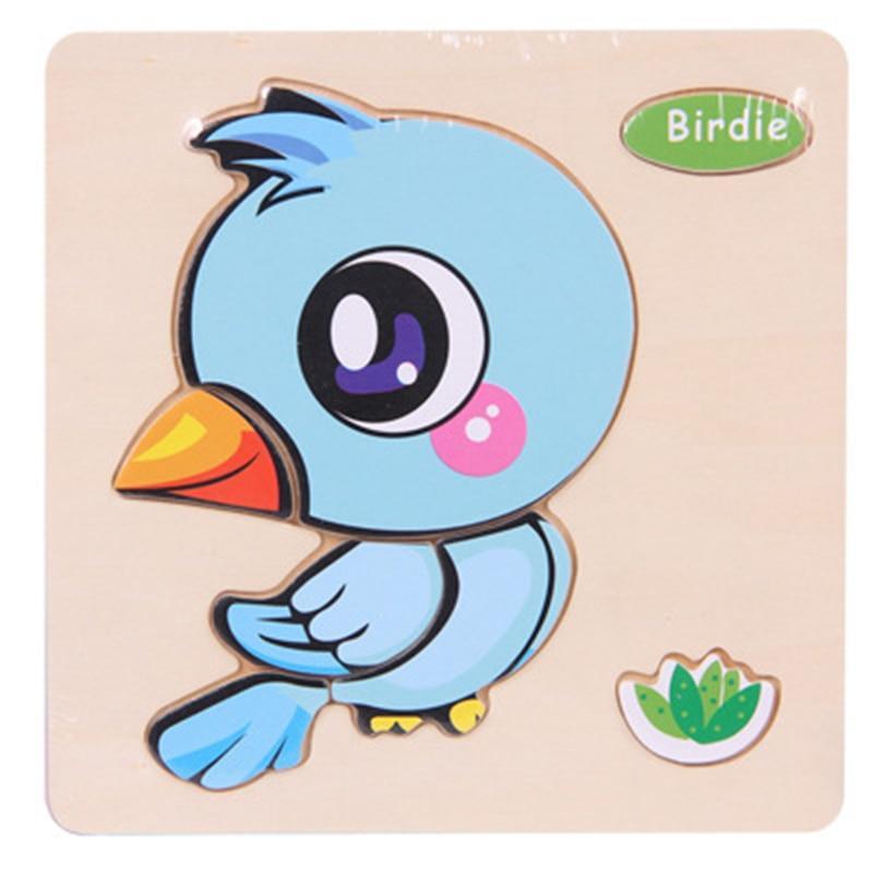 Wooden 3D Animal Puzzle for Toddlers — Montessori Educational Brain Teaser - Multiple Designs