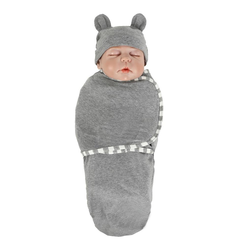 Organic Cotton Newborn Swaddle Blanket with Hat & Blanket Bag – 8 Colors