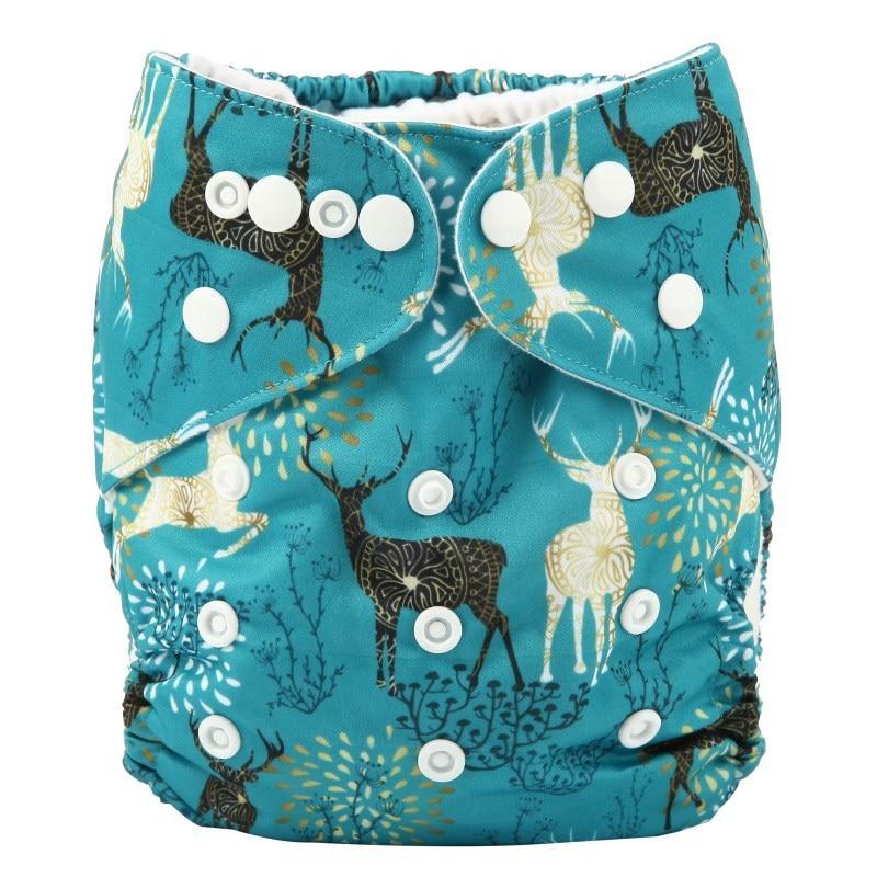 Reusable Pocket Cloth Diapers - Adjustable Waterproof Baby Nappies in Modern Prints