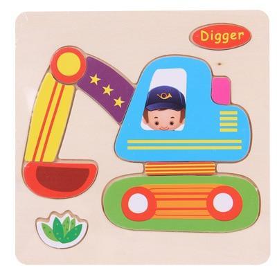 Wooden 3D Animal Puzzle for Toddlers — Montessori Educational Brain Teaser - Multiple Designs