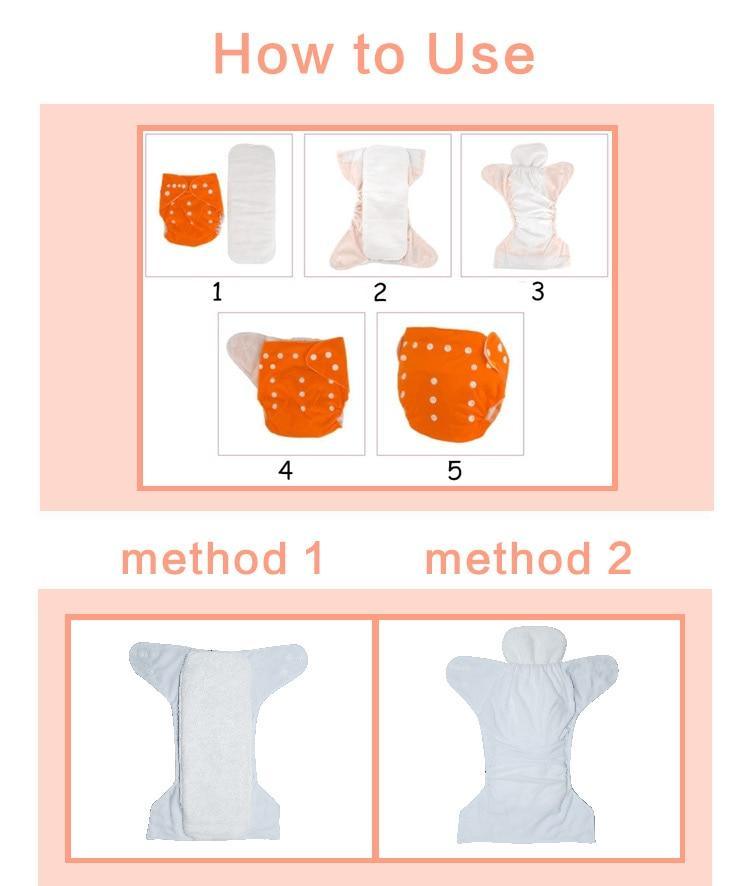Eco-Friendly Reusable Cloth Diapers (4 Piece Set) - Multi Design