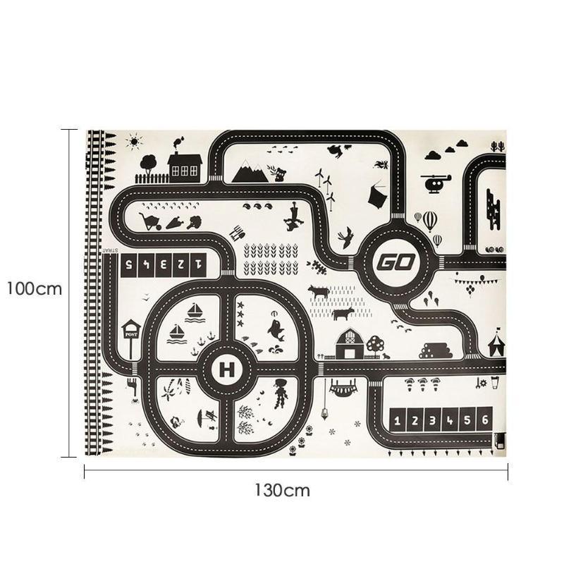Cartoon City Map Baby Play Mat & Crawling Rug | 2 Sizes