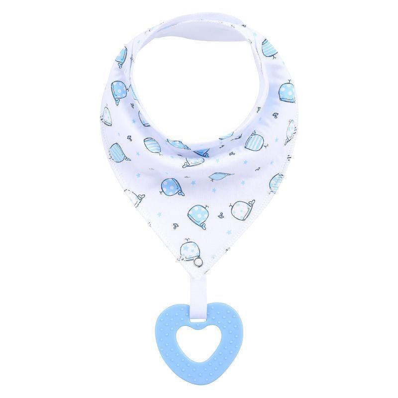100% Organic Cotton Unisex Baby Bandana Drool Bibs with Teething Toy – 25 Designs