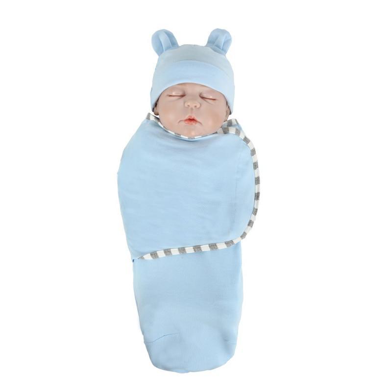 Organic Cotton Newborn Swaddle Blanket with Hat & Blanket Bag – 8 Colors