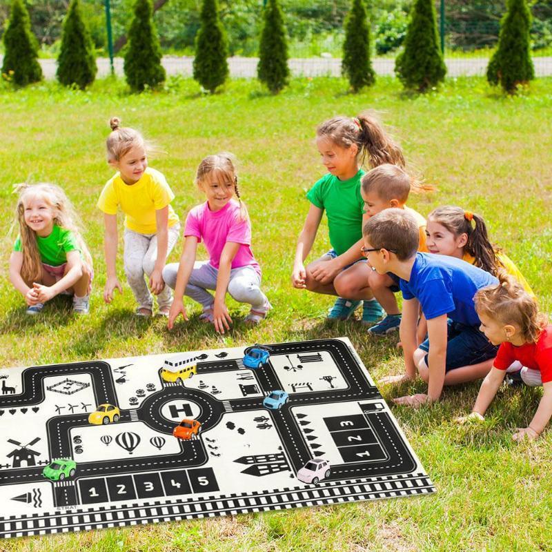 Cartoon City Map Baby Play Mat & Crawling Rug | 2 Sizes