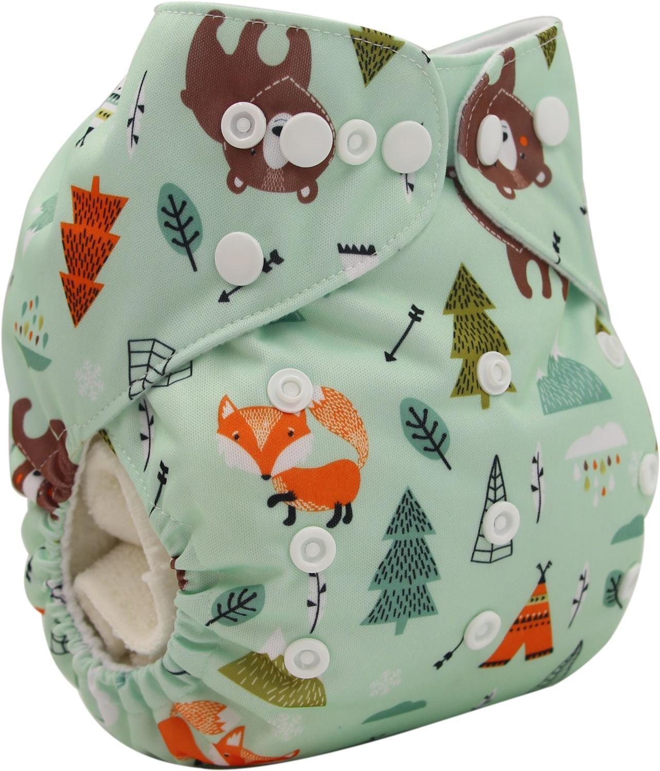 Reusable Pocket Cloth Diapers - Adjustable Waterproof Baby Nappies in Modern Prints