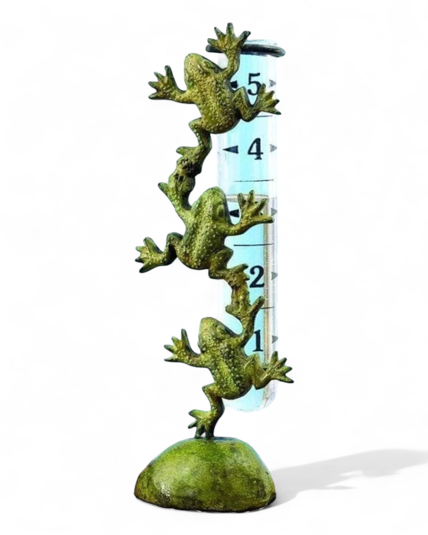 Cast Brass Frog Rain Gauge