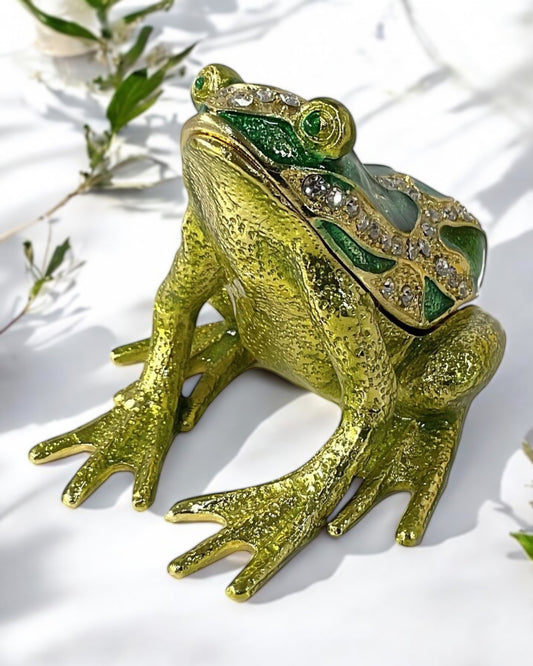 Jewel Enameled Frog Trinket Box