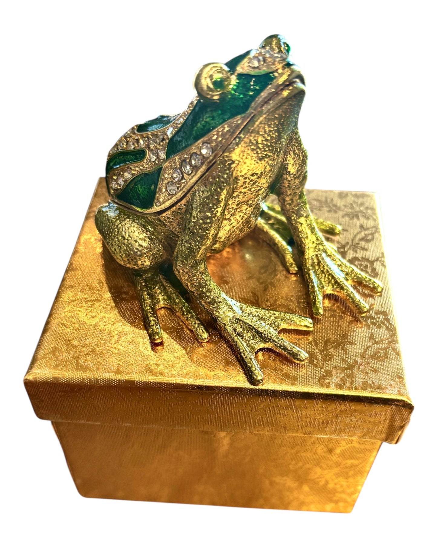 Jewel Enameled Frog Trinket Box