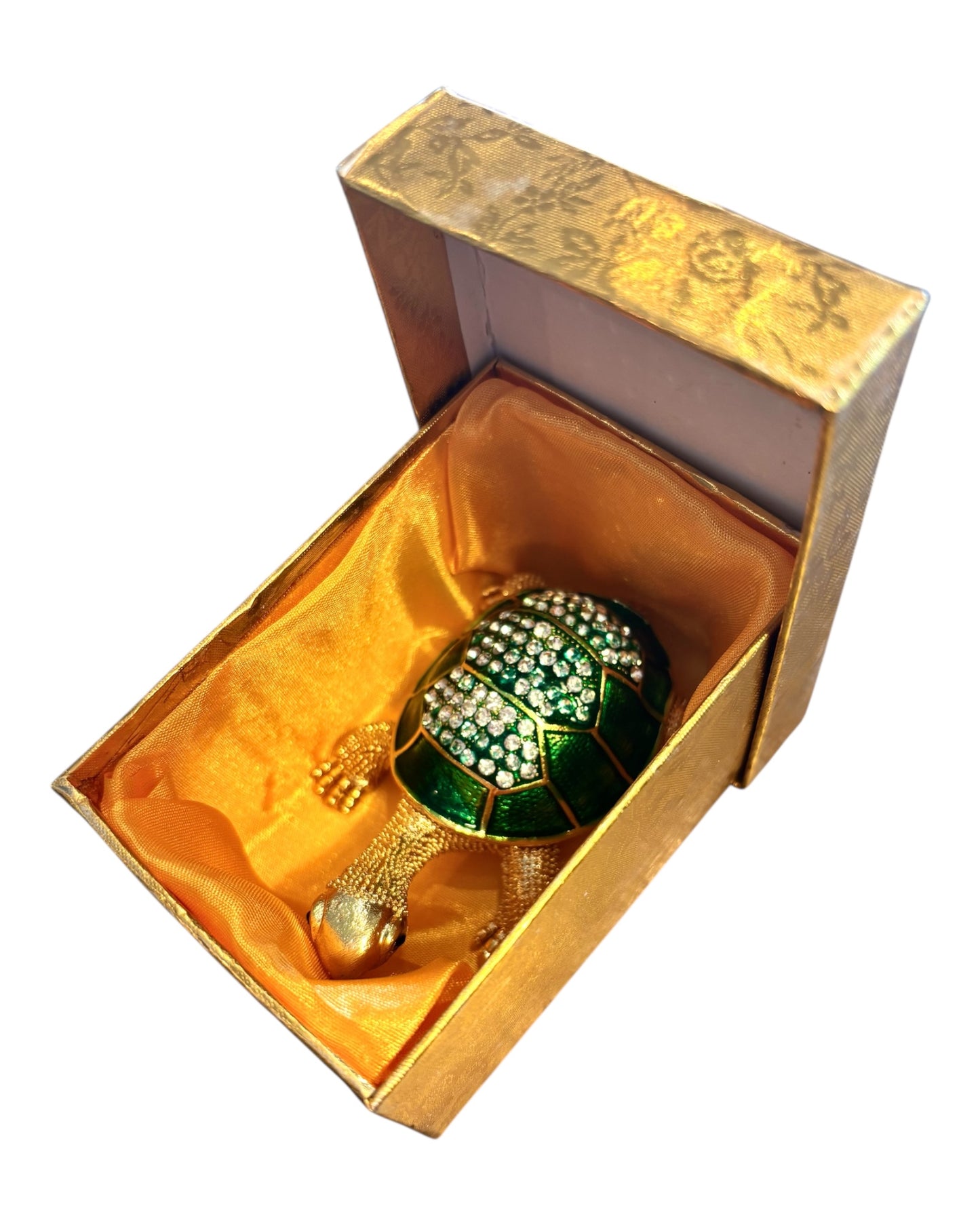 Jewel Enameled Tortoise Trinket Box