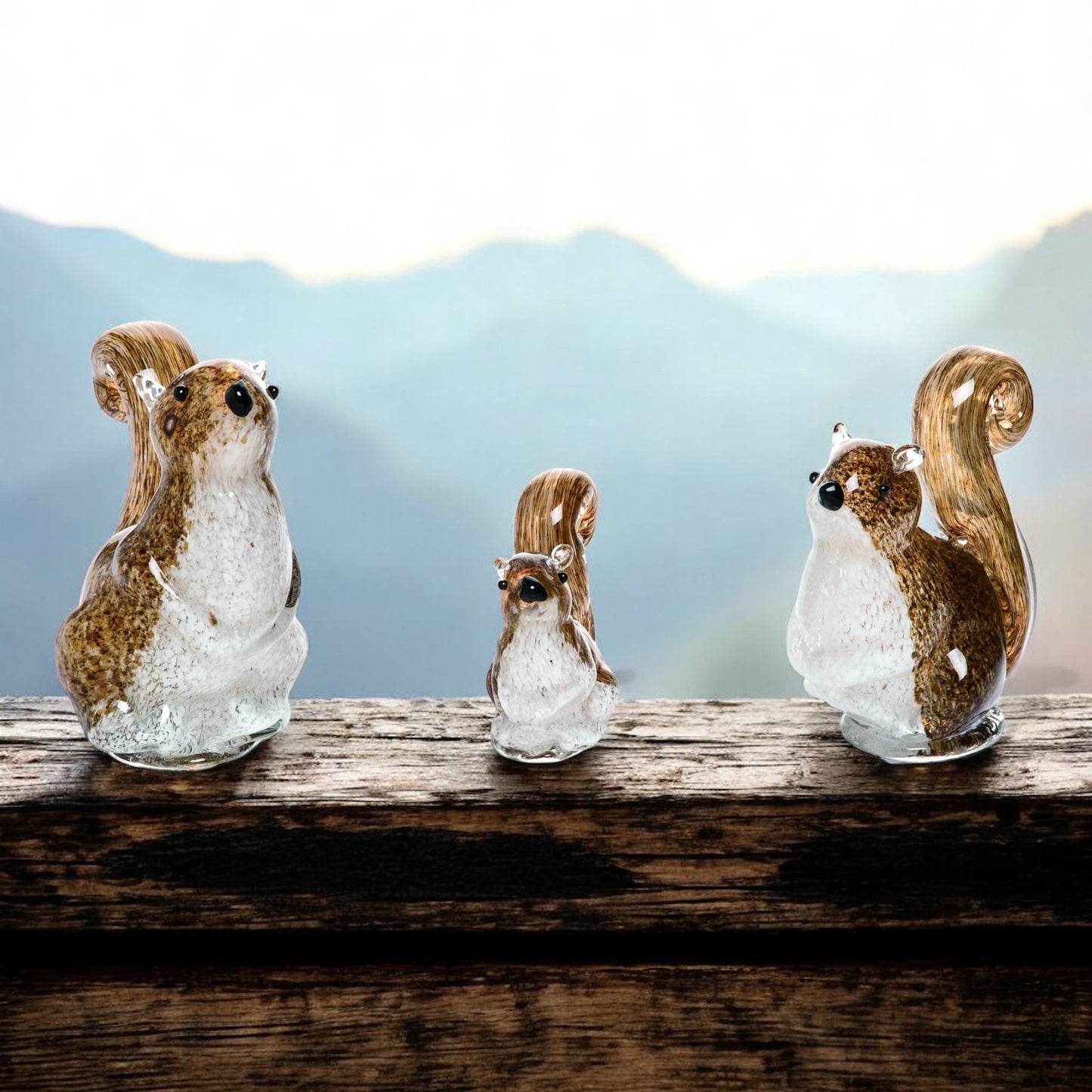 Glass Squirrel Figurines (Set of3)