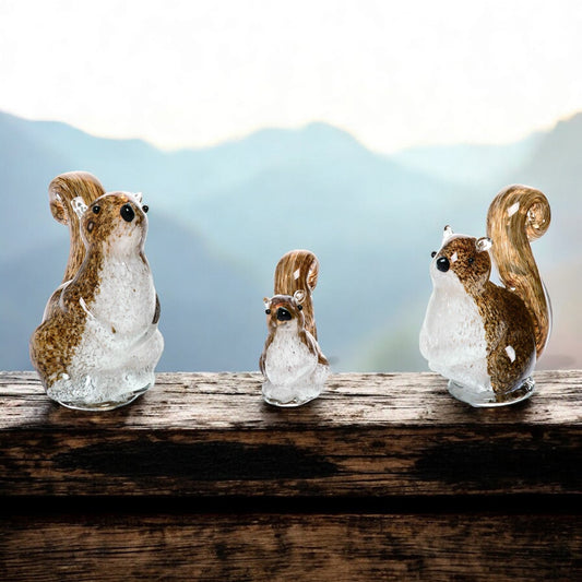 Glass Squirrel Figurines (Set of3)