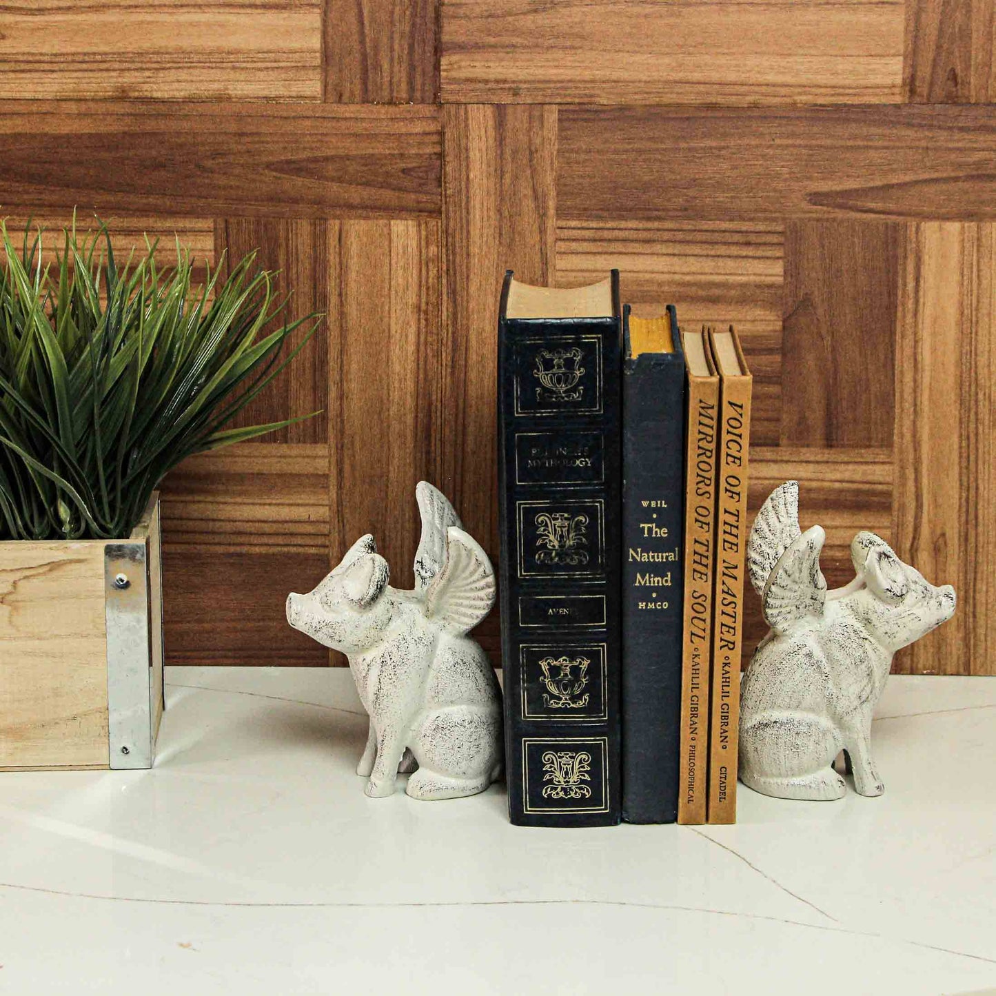 Cast Iron Flying Pig Bookends (set of 2)