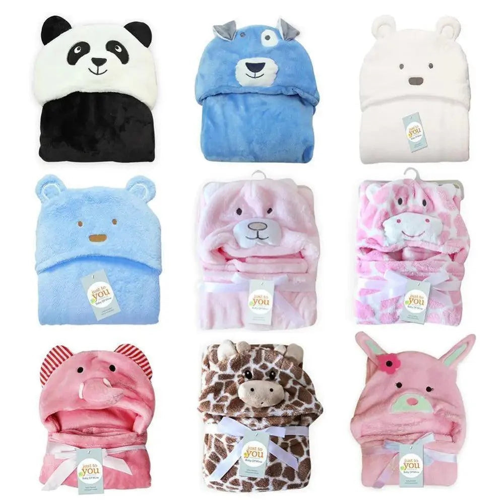Cartoon Animal Hooded Baby Bath Towel - Multiple Designs