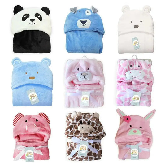 Cartoon Animal Hooded Baby Bath Towel - Multiple Designs