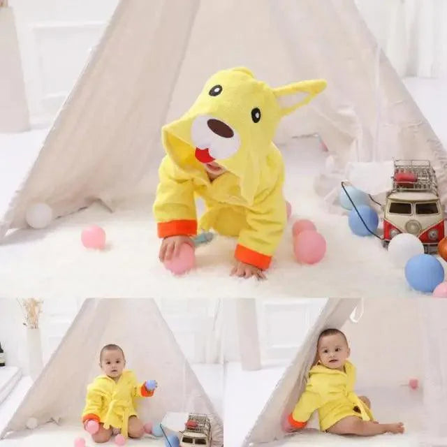Cartoon Animal Hooded Baby Bath Towel – Multiple Designs
