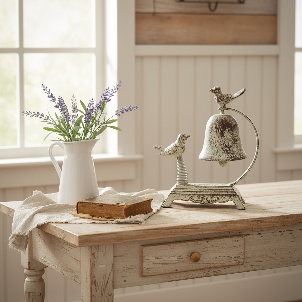 Cast Iron Bird Bell - Country French Cottage