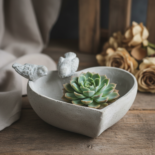 Cement Heart Planter Close-Up Cover Photo