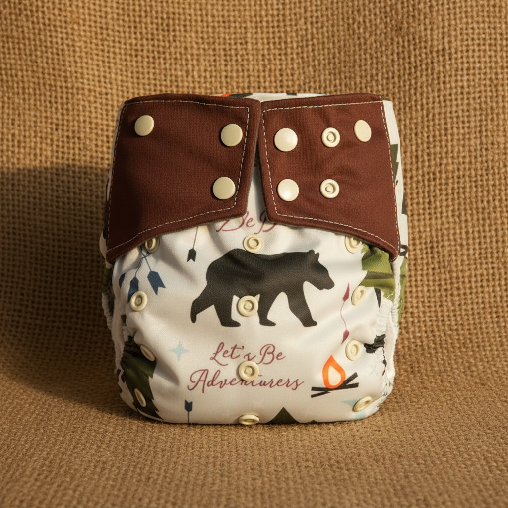 Charcoal Bamboo Cloth Diaper - Earthy Cover Photo
