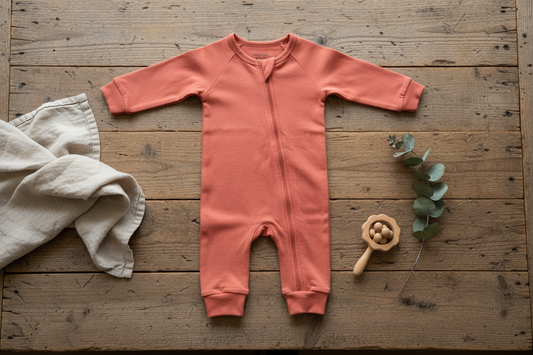 Coral Baby Zipper Sleeper – Earthy Cover