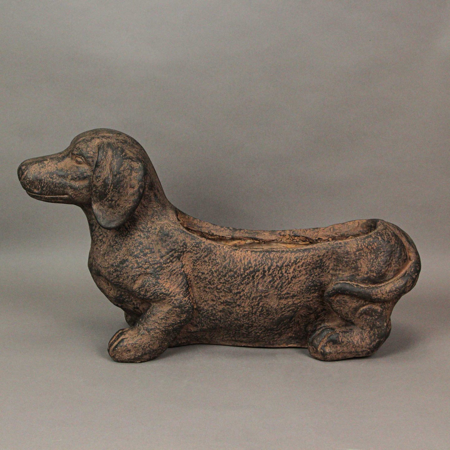 Rustic Dachshund Dog Planter