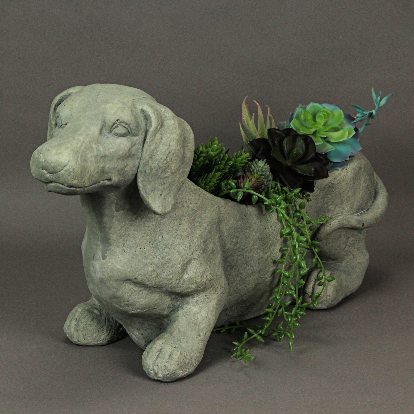 Rustic Dachshund Dog Planter