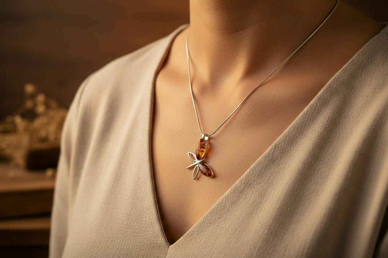Dragonfly Necklace Lifestyle - Symmetrical Wings