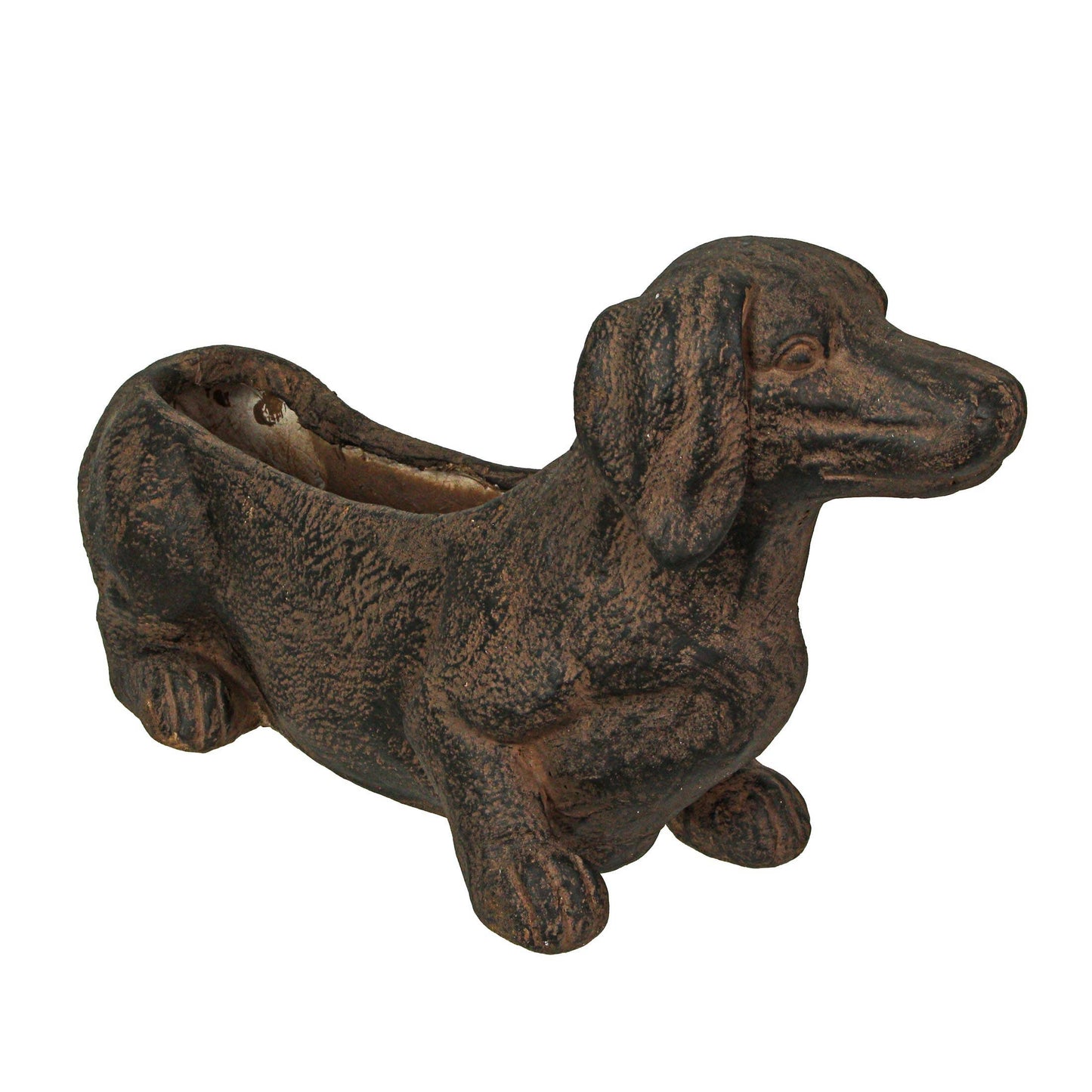 Rustic Dachshund Dog Planter