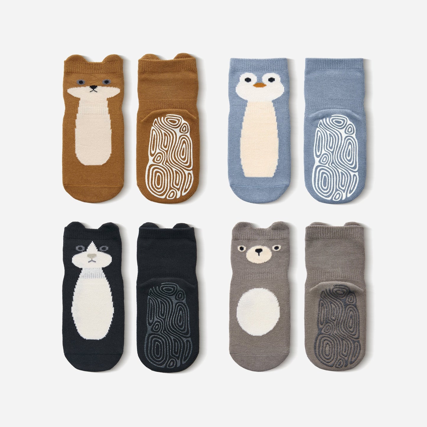 Organic Cotton Stay-On Baby & Toddler Non-Slip Socks (Set of 4) - Critter Crew 2