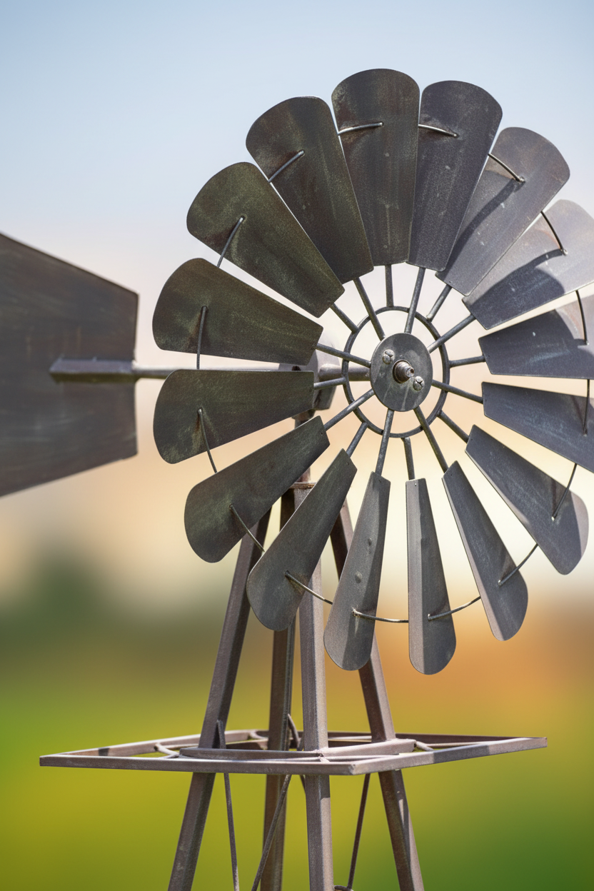 Classic rustic windmill close-up detail