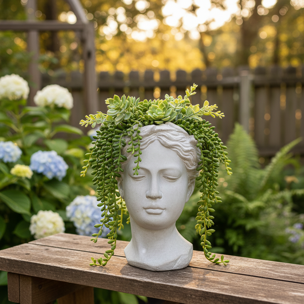 Lady Head Planter - Outdoor Garden (No Terracotta)
