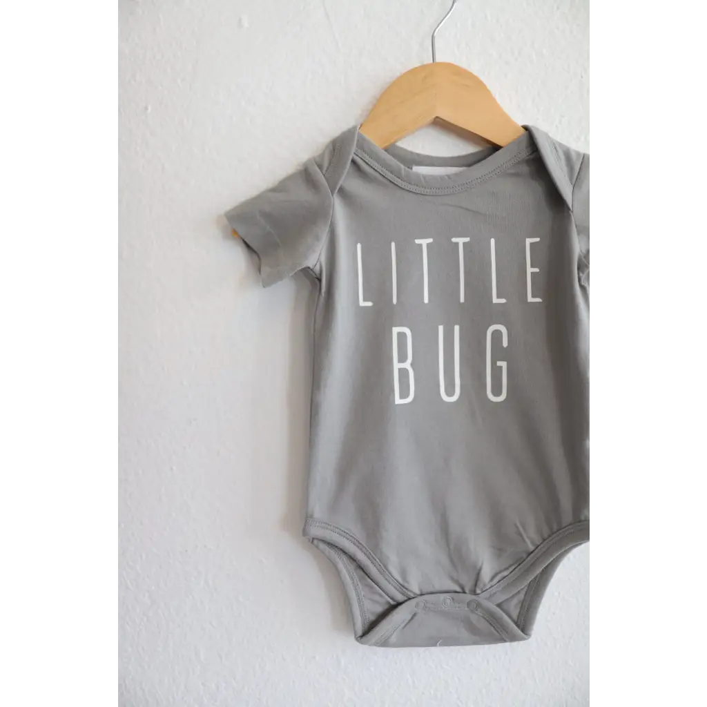 "Little Bug" Organic Cotton Baby Bodysuit (Grey)