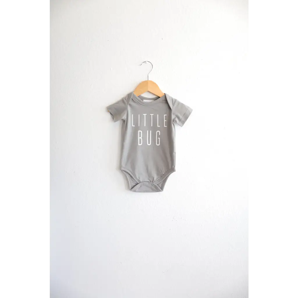 "Little Bug" Organic Cotton Baby Bodysuit (Grey)
