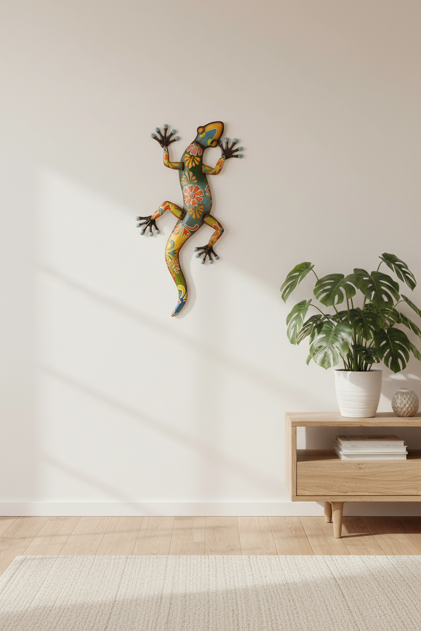 Metal Lizard - Centered with Side Plant