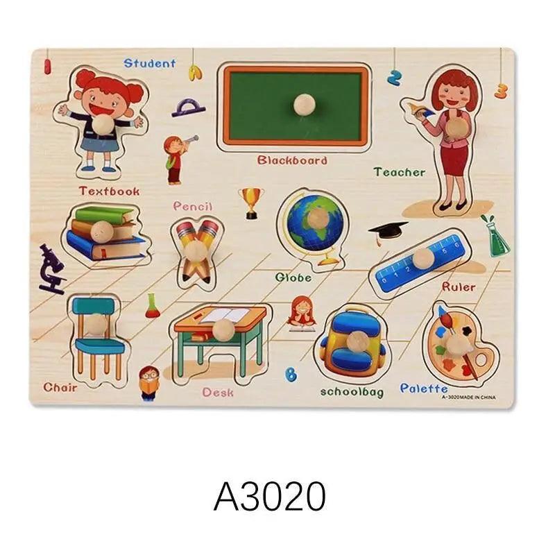 Montessori Wooden Puzzle Board — Educational 3D Tangram Toy for Toddlers - Multiple Designs