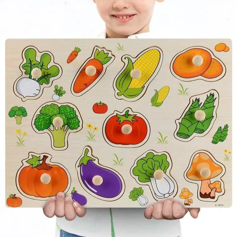 Montessori Wooden Puzzle Board — Educational 3D Tangram Toy for Toddlers - Multiple Designs