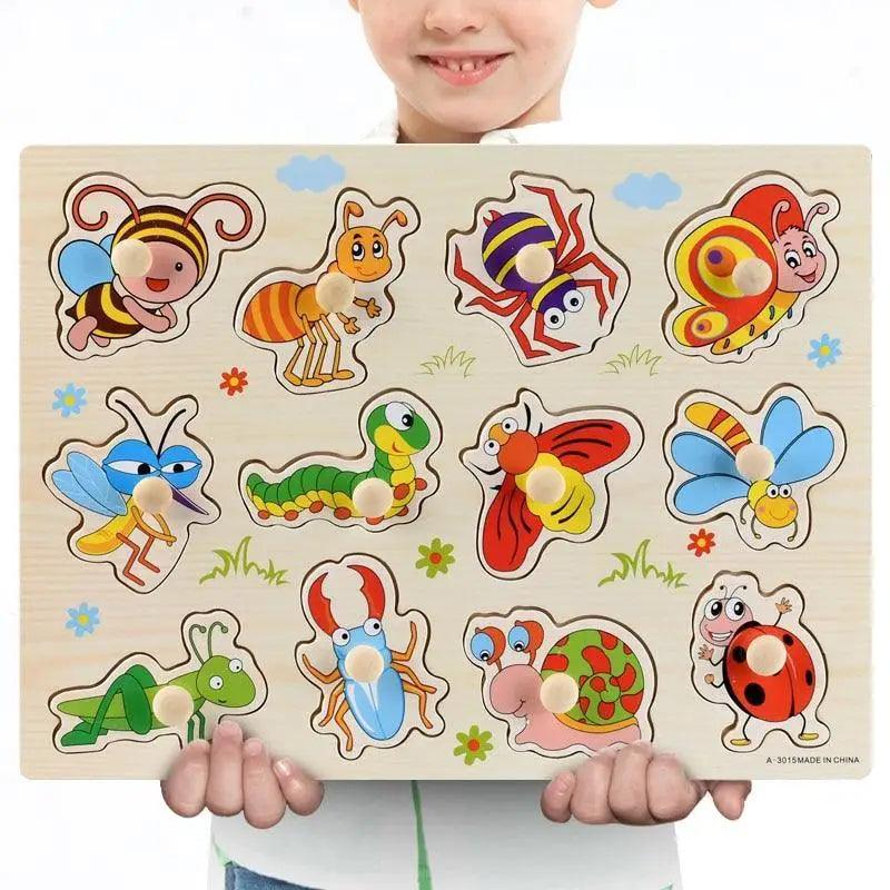 Montessori Wooden Puzzle Board — Educational 3D Tangram Toy for Toddlers - Multiple Designs