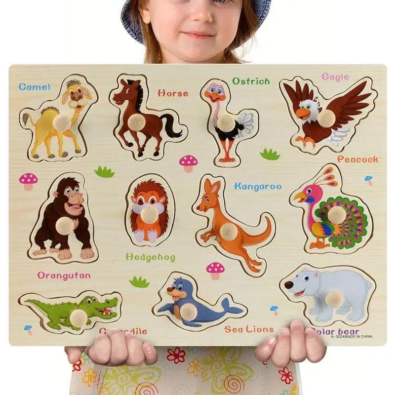 Montessori Wooden Puzzle Board — Educational 3D Tangram Toy for Toddlers - Multiple Designs