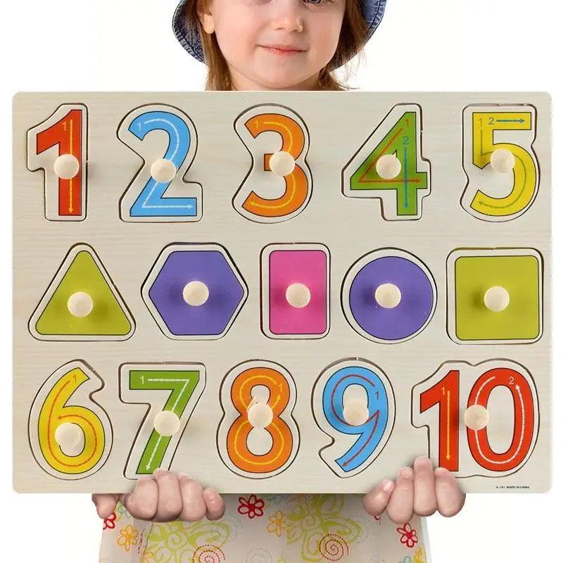 Montessori Wooden Puzzle Board — Educational 3D Tangram Toy for Toddlers - Multiple Designs