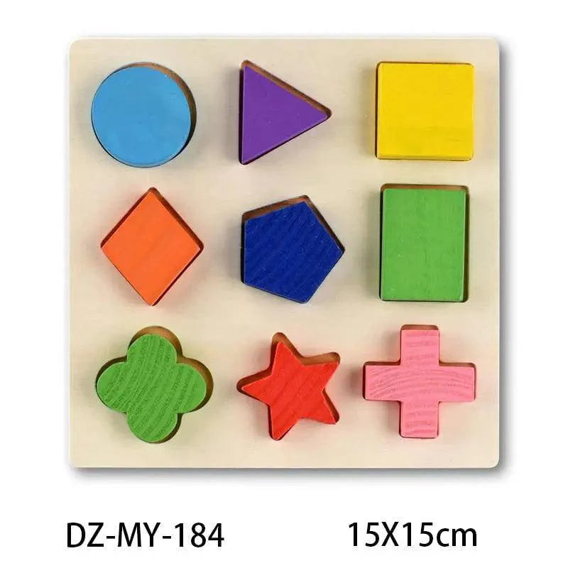 Montessori Wooden Puzzle Board — Educational 3D Tangram Toy for Toddlers - Multiple Designs