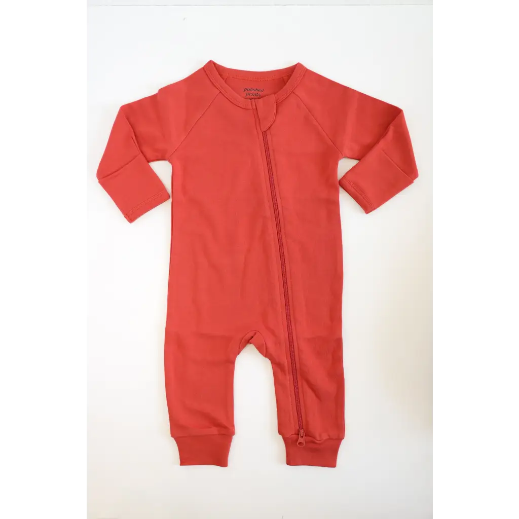 Organic Cotton Baby Zipper Sleeper (Coral)