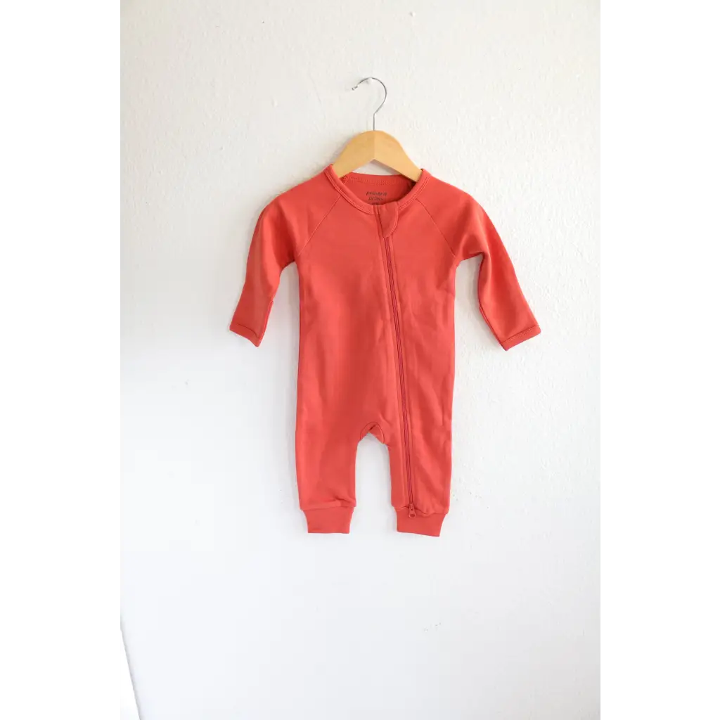 Organic Cotton Baby Zipper Sleeper (Coral)