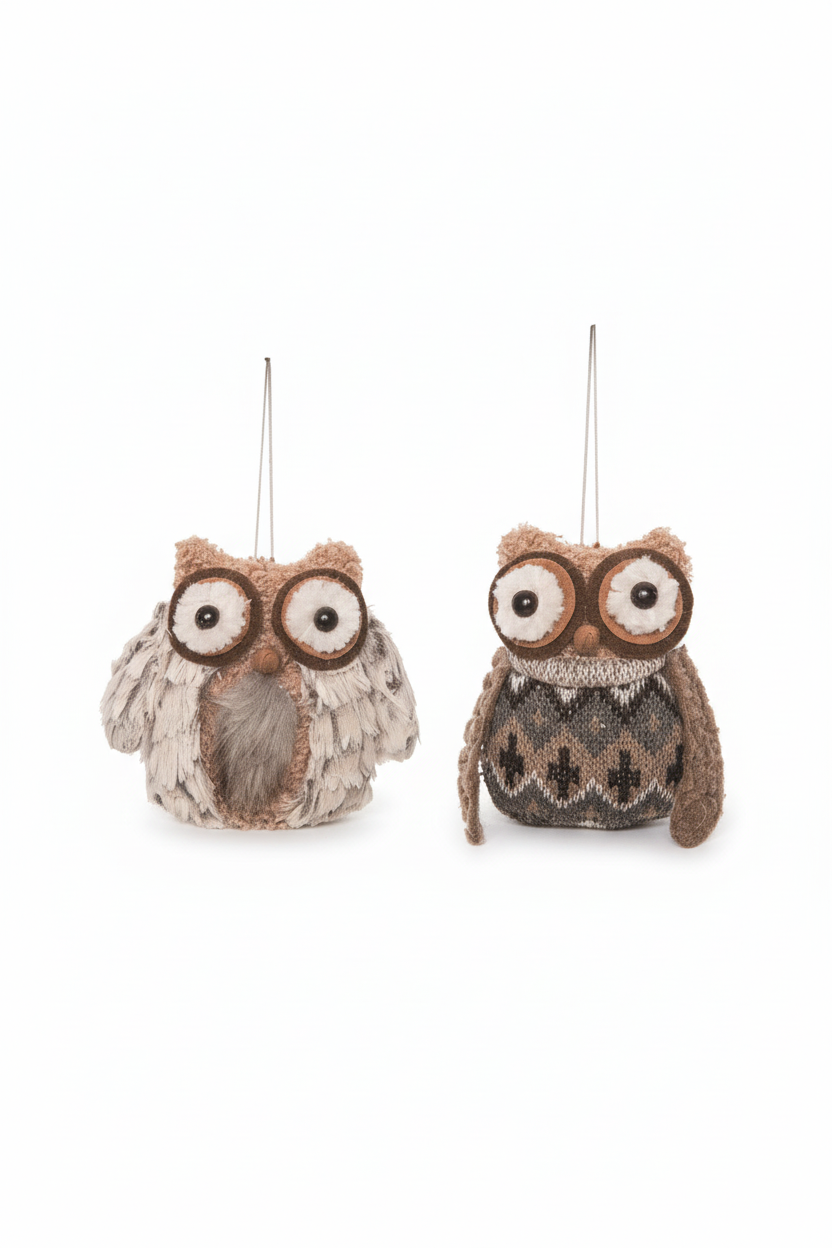 Plush Owl Ornaments - No Crate
