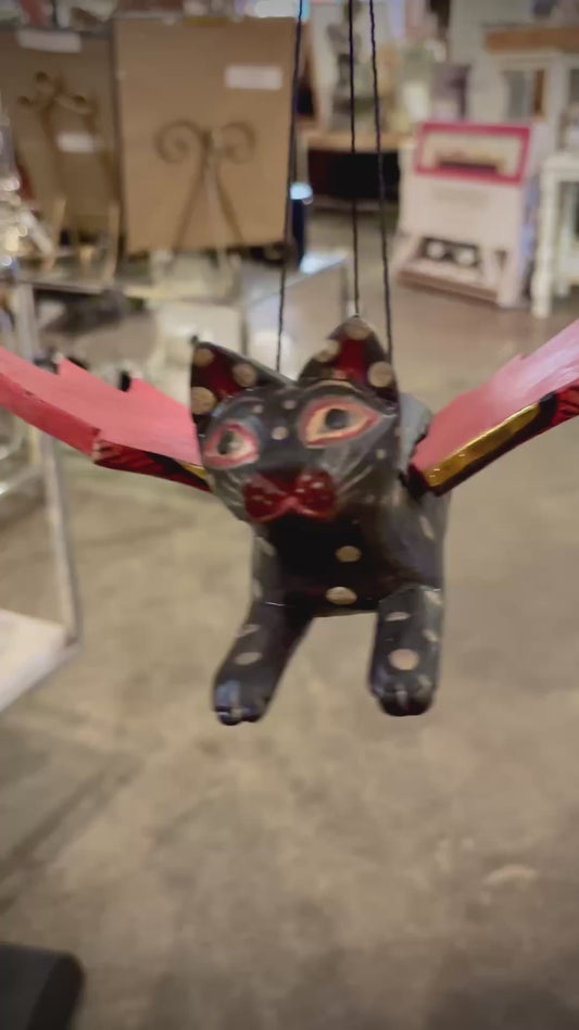 Flying Winged Black Cat