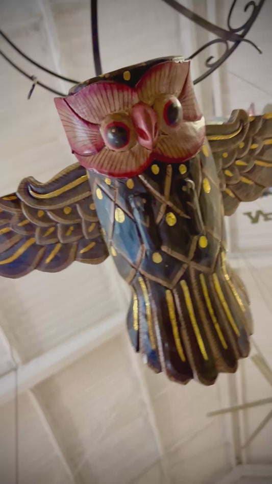 Wooden Flying Owl