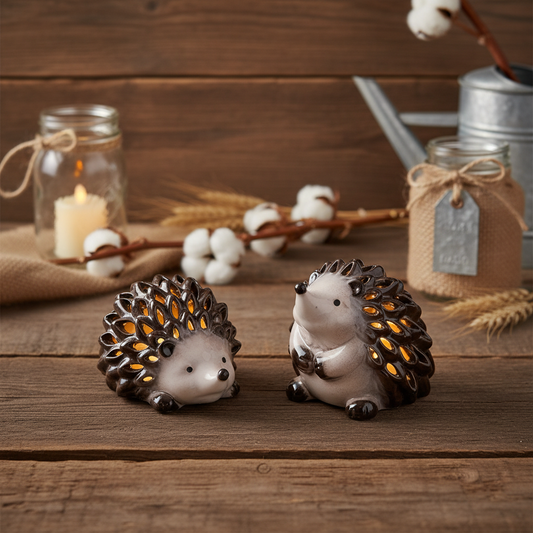 Rustic Farmhouse Light Up Hedgehogs