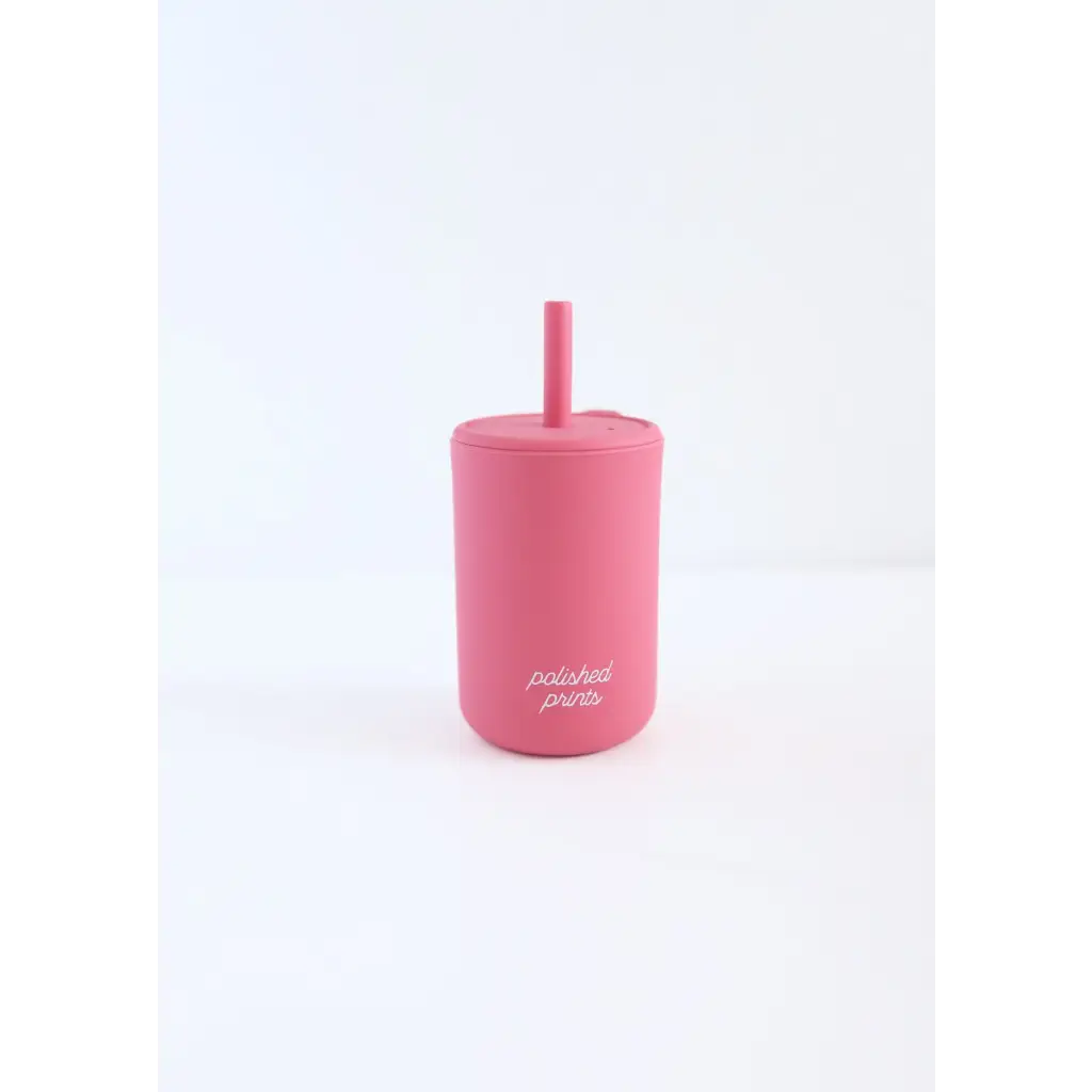 Mini Silicone Cup with Straw for Kids - Multiple Colors