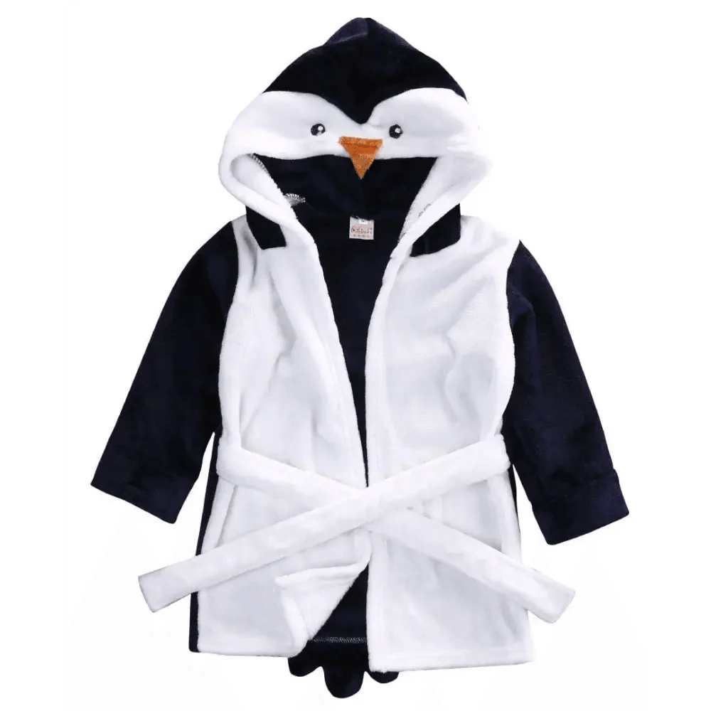 Cartoon Animal Hooded Baby Bathrobe & Sleepwear Robe - Multiple Designs