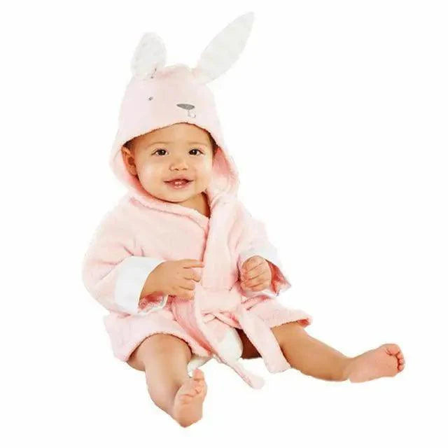 Cartoon Animal Hooded Baby Bathrobe & Sleepwear Robe - Multiple Designs